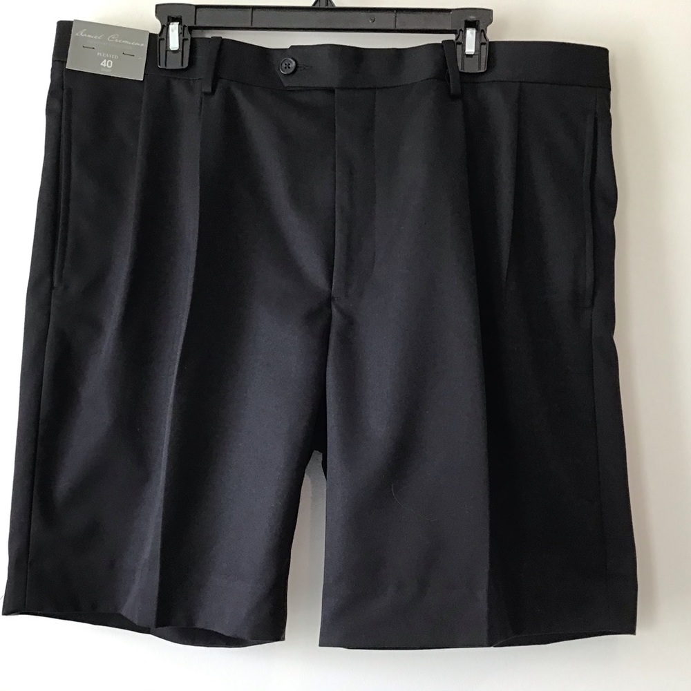 Shorts 40 X 9 inch Inseam Pleated Front Black NWT Daniel Cremieux